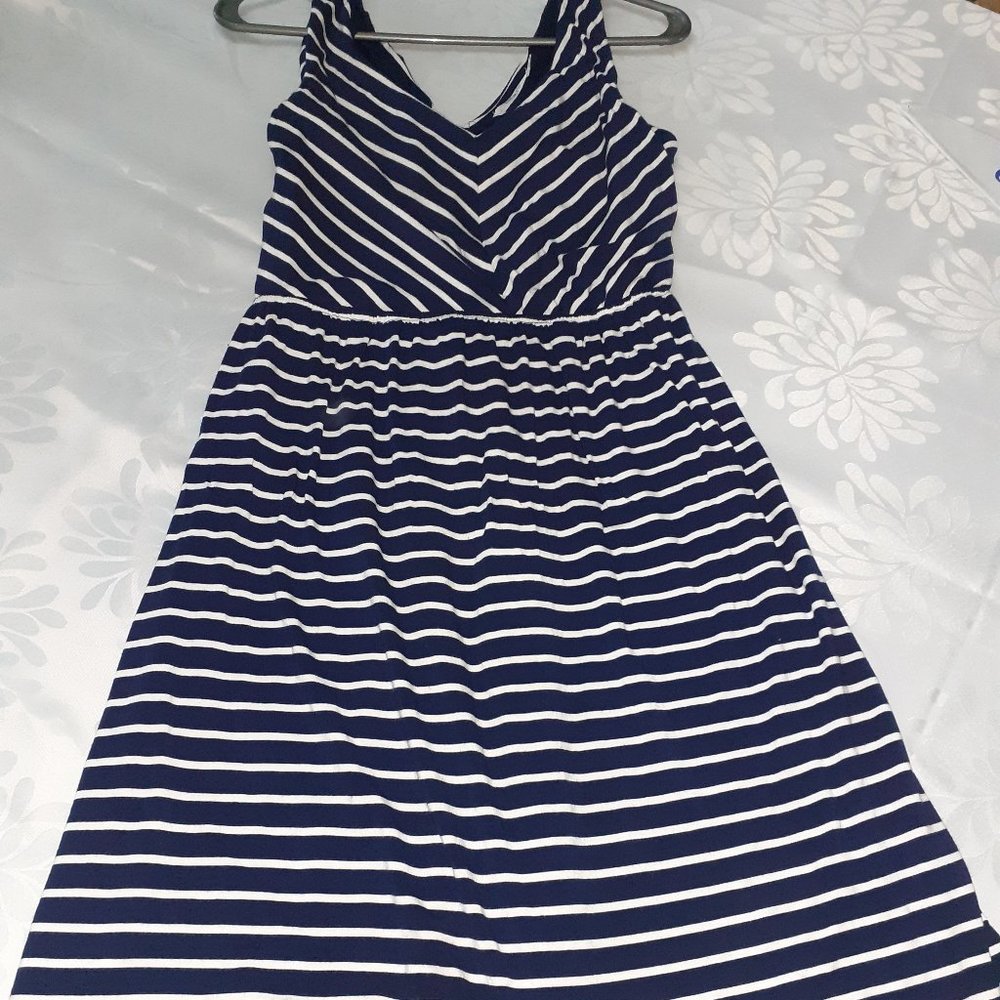 Ricki's Navy and White Striped Midi Dress